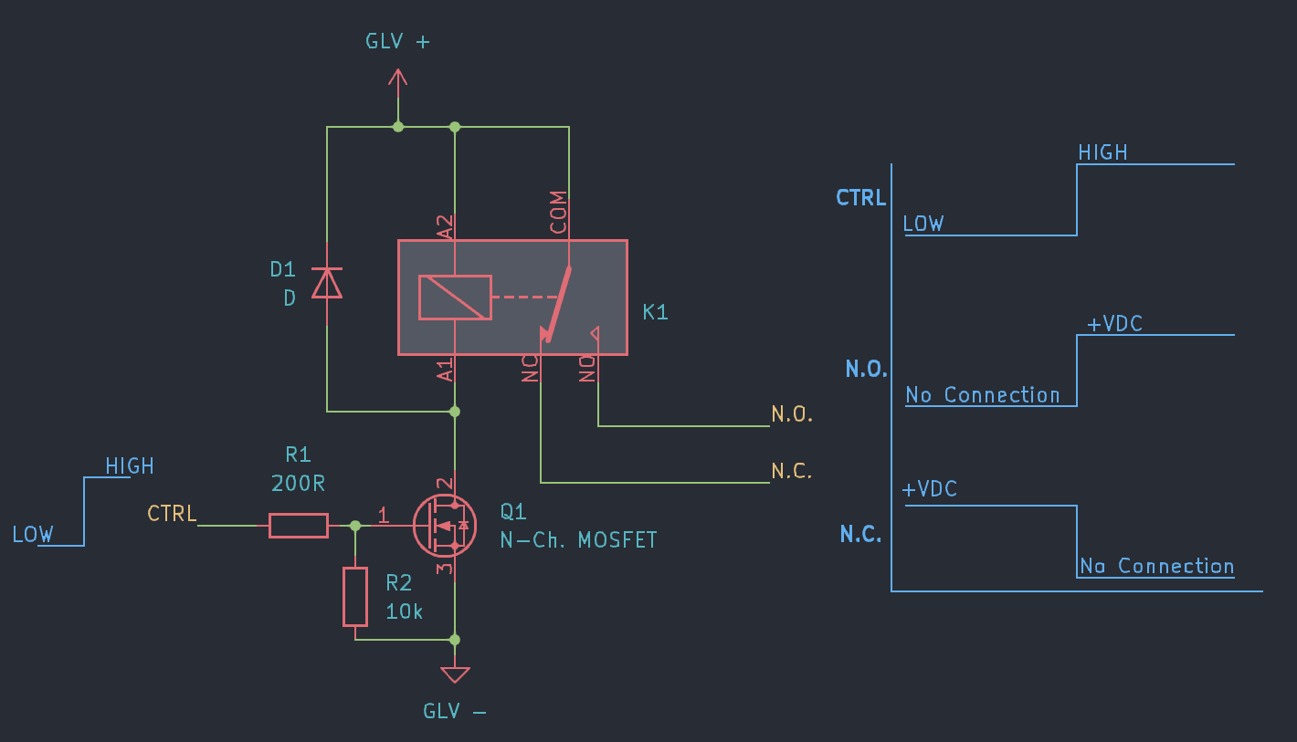 Relay Driver with an N-channel MOSFET